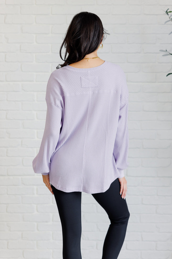 Good Things Are Coming V-Neck Top in Lavender-110 Long Sleeve Tops-Inspired by Justeen-Women's Clothing Boutique