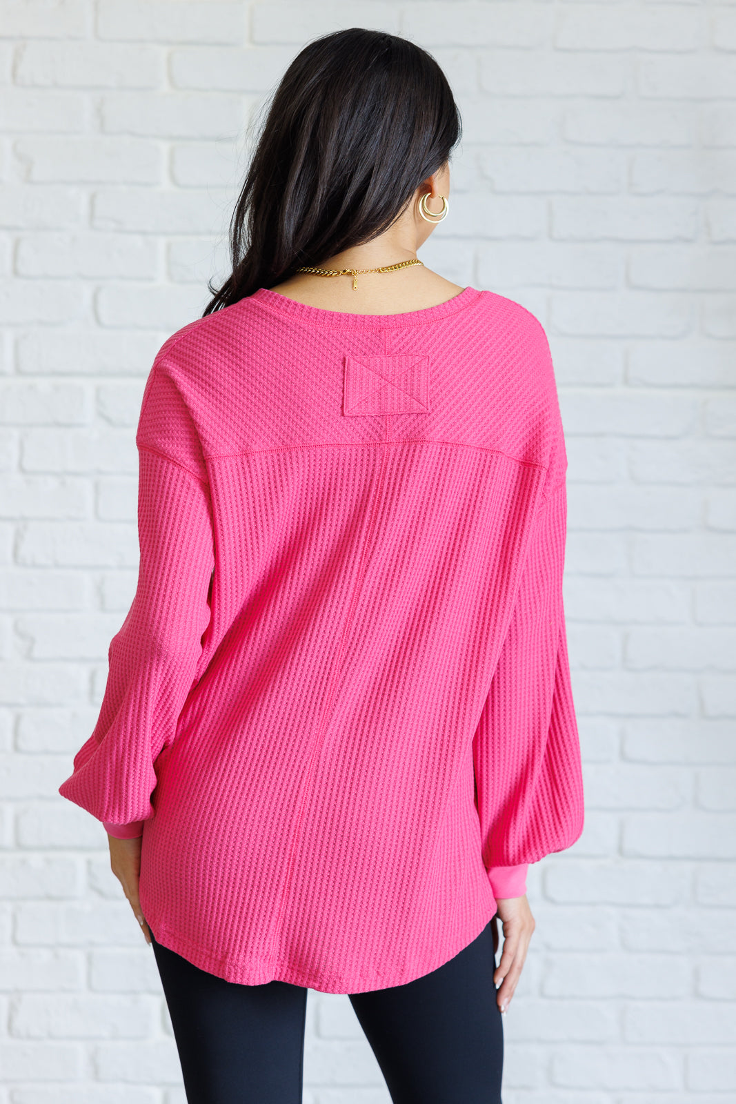 Good Things Are Coming V-Neck Top in Pink-110 Long Sleeve Tops-Inspired by Justeen-Women's Clothing Boutique