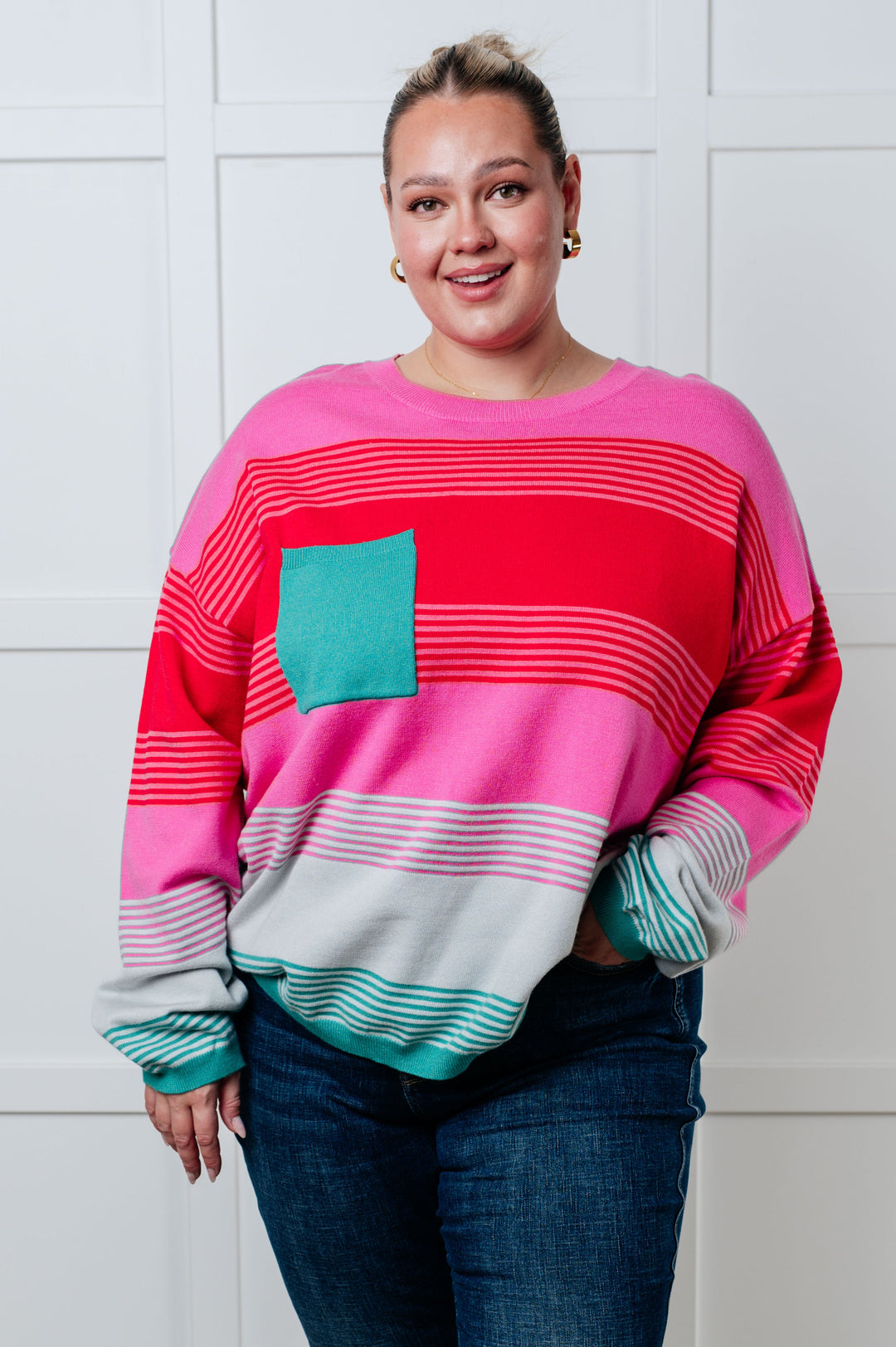 Gradual Feelings Striped Sweater-Sweaters/Sweatshirts-Inspired by Justeen-Women's Clothing Boutique