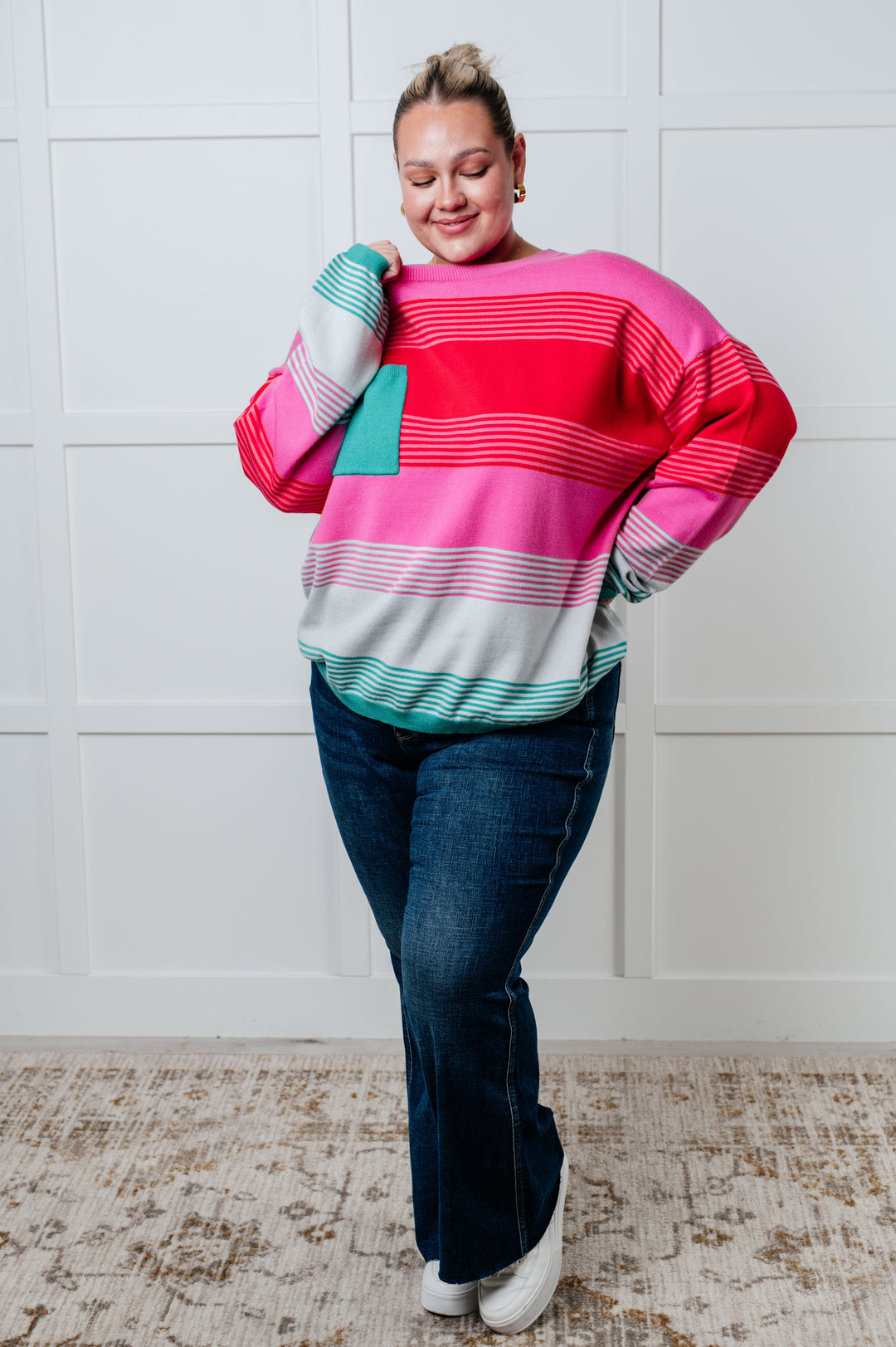 Gradual Feelings Striped Sweater-Sweaters/Sweatshirts-Inspired by Justeen-Women's Clothing Boutique