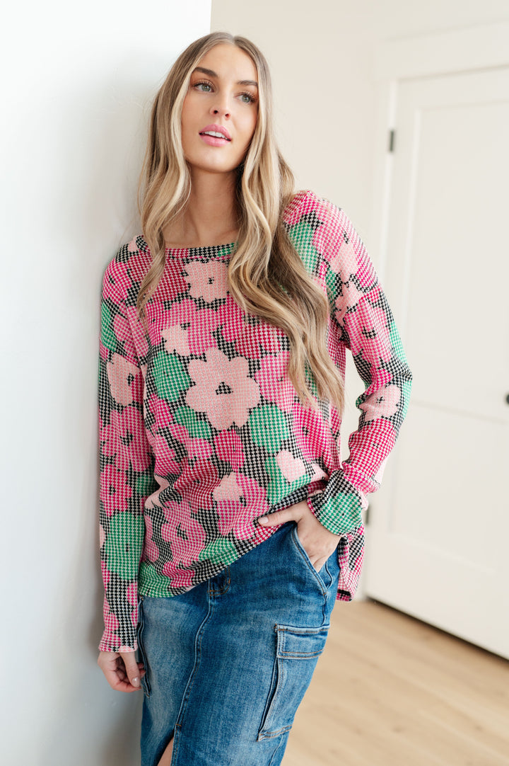 Group Chat Floral Top-Long Sleeve Tops-Inspired by Justeen-Women's Clothing Boutique in Chicago, Illinois