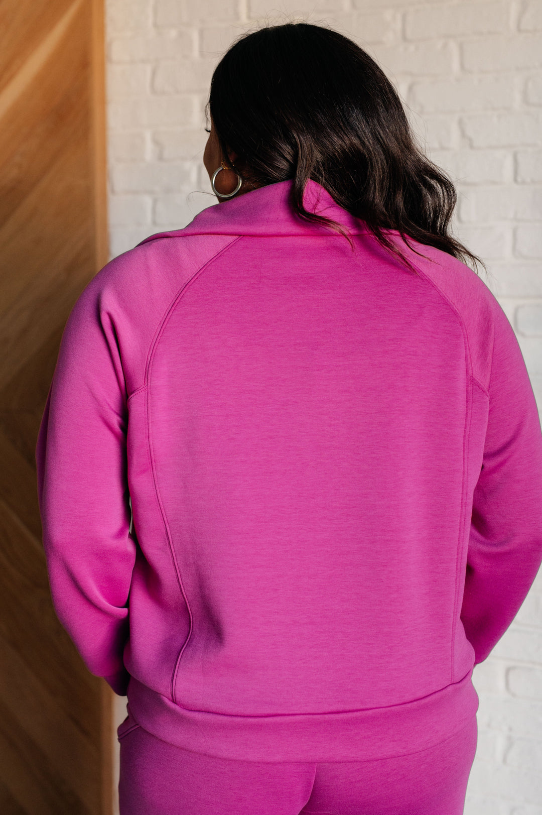 Hamptons Travel Half Zip Pullover in Magenta-Sweaters/Sweatshirts-Inspired by Justeen-Women's Clothing Boutique