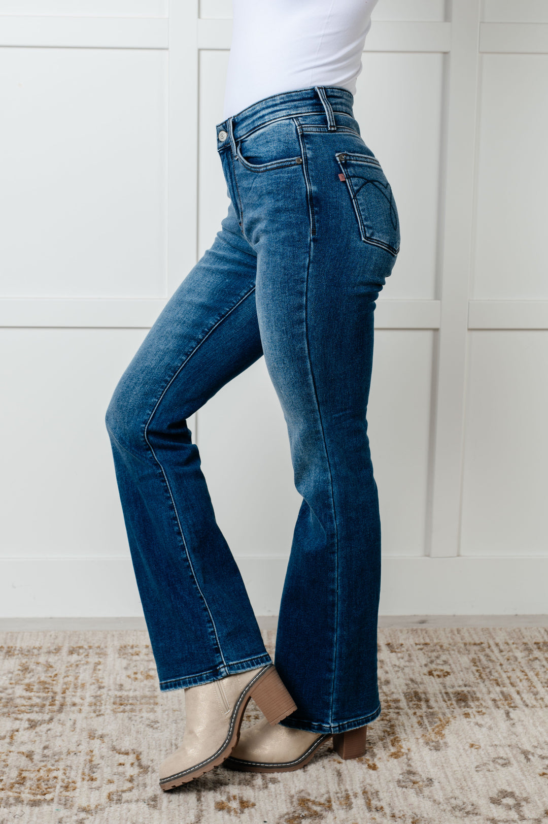 Hannah Mid Rise Thermal Bootcut Jeans-Denim-Inspired by Justeen-Women's Clothing Boutique