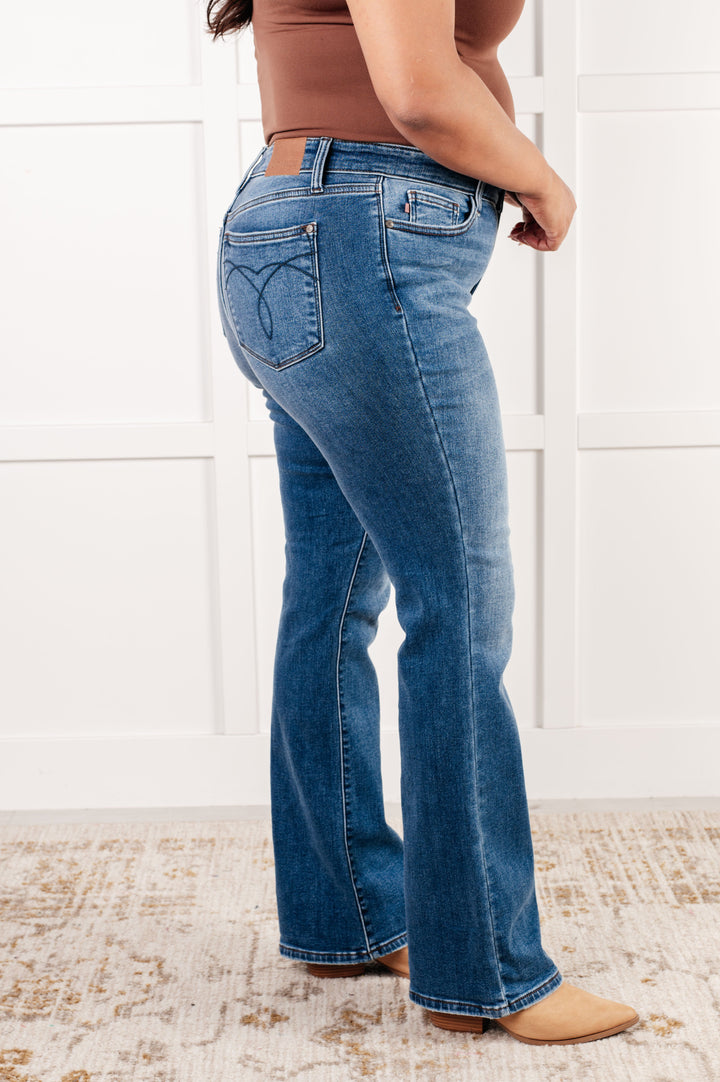 Hannah Mid Rise Thermal Bootcut Jeans-Denim-Inspired by Justeen-Women's Clothing Boutique