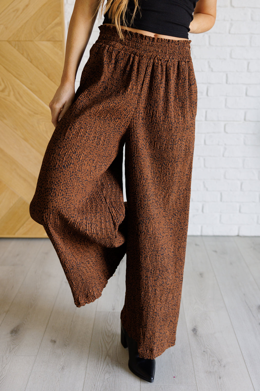 Harmony High Rise Wide Leg Pants in Brown-Pants-Inspired by Justeen-Women's Clothing Boutique