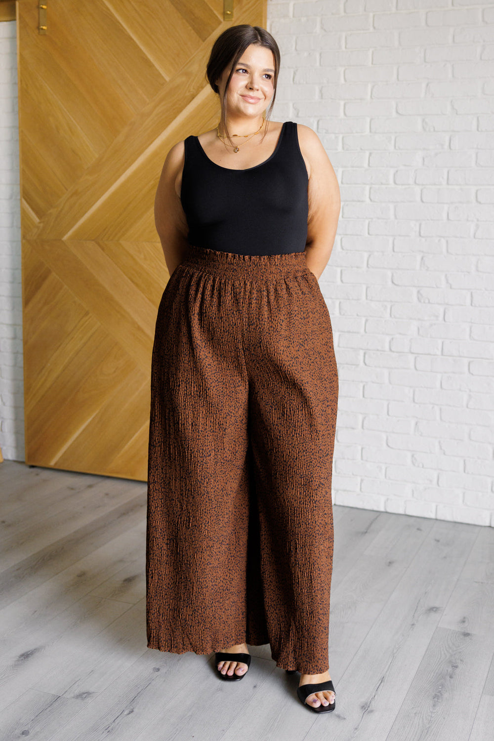 Harmony High Rise Wide Leg Pants in Brown-Pants-Inspired by Justeen-Women's Clothing Boutique