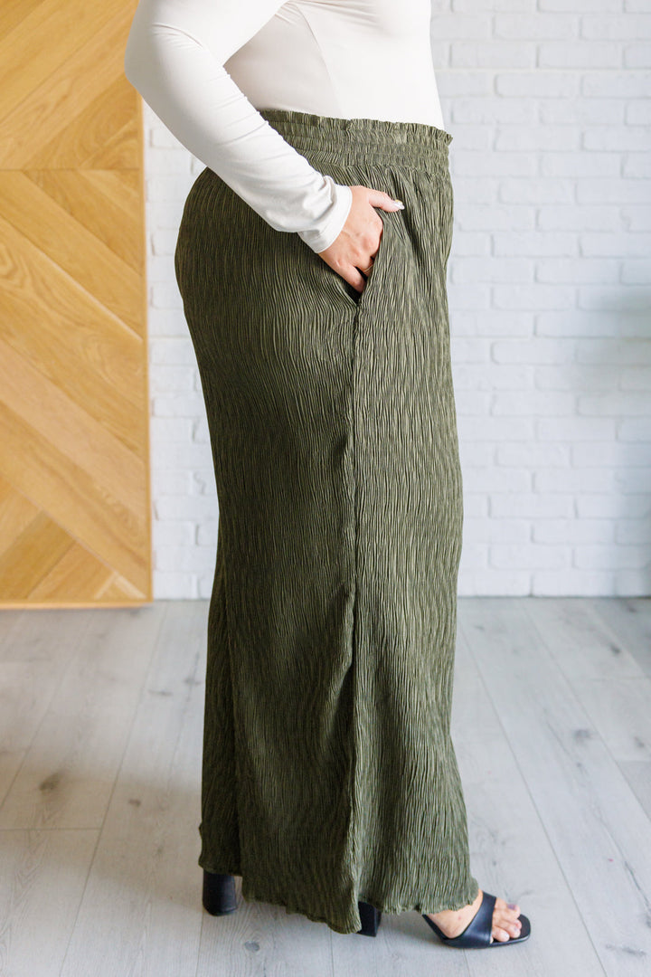 Harmony High Rise Wide Pants in Olive-Pants-Inspired by Justeen-Women's Clothing Boutique