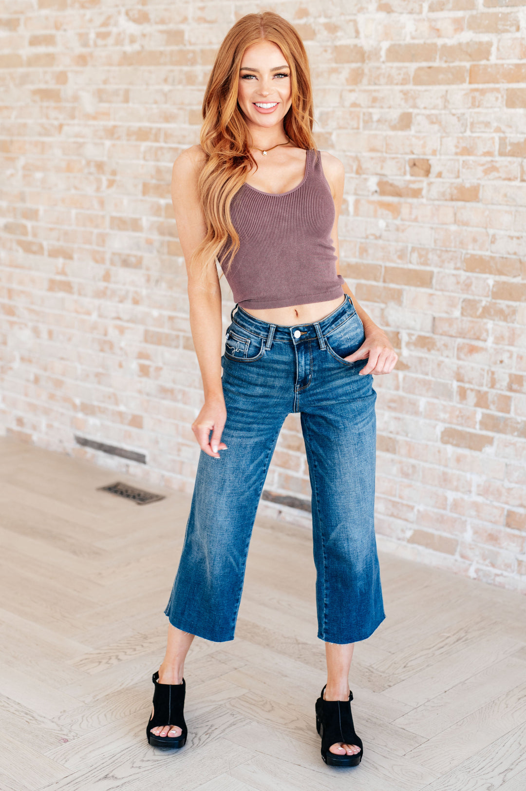 Hayes High Rise Wide Leg Crop Jeans-Denim-Inspired by Justeen-Women's Clothing Boutique in Chicago, Illinois