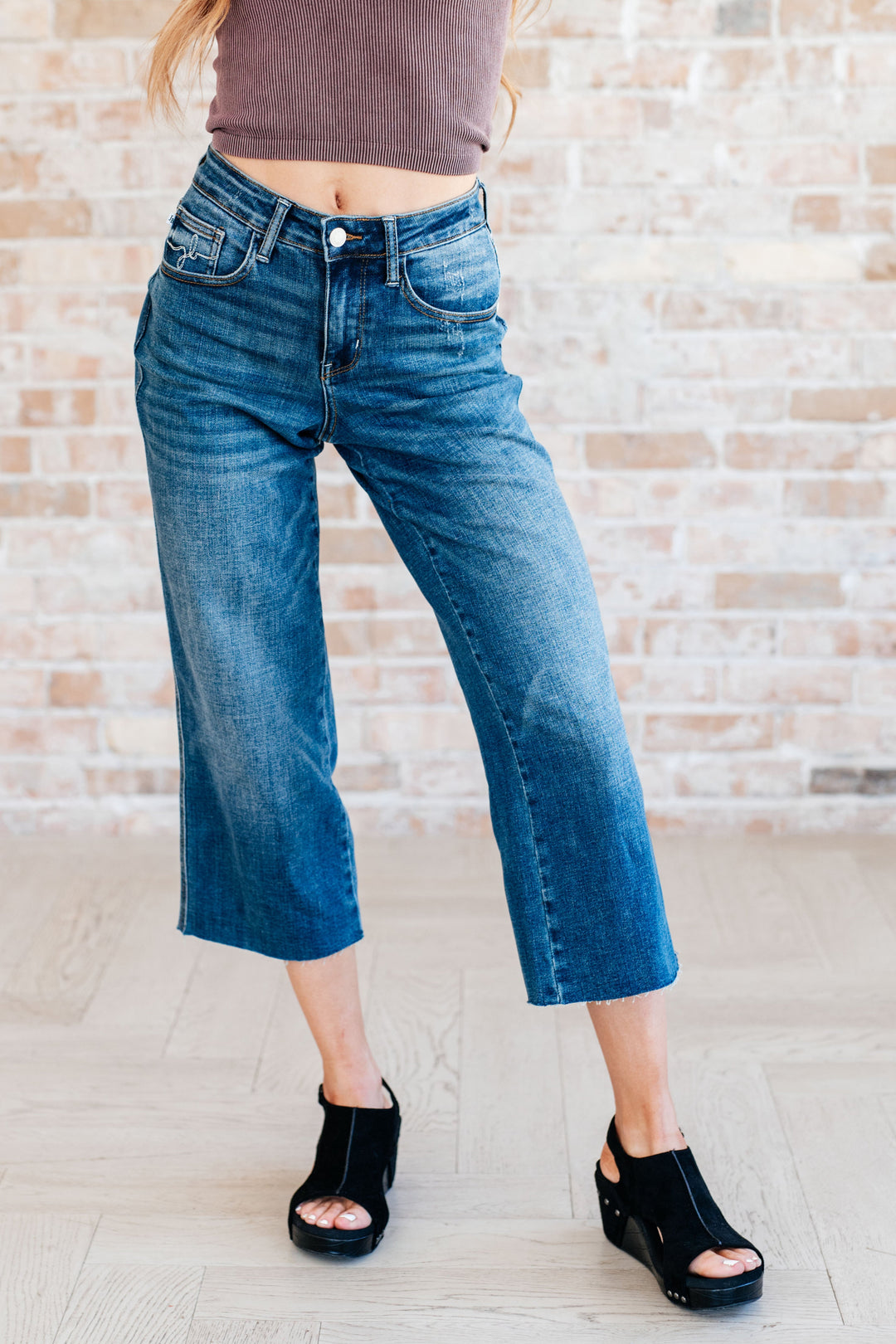 Hayes High Rise Wide Leg Crop Jeans-Denim-Inspired by Justeen-Women's Clothing Boutique in Chicago, Illinois