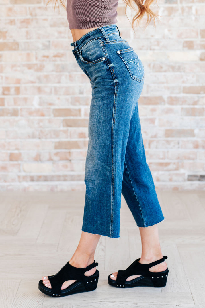 Hayes High Rise Wide Leg Crop Jeans-Denim-Inspired by Justeen-Women's Clothing Boutique