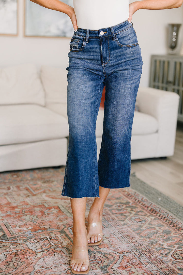 Hayes High Rise Wide Leg Crop Jeans-Denim-Inspired by Justeen-Women's Clothing Boutique in Chicago, Illinois