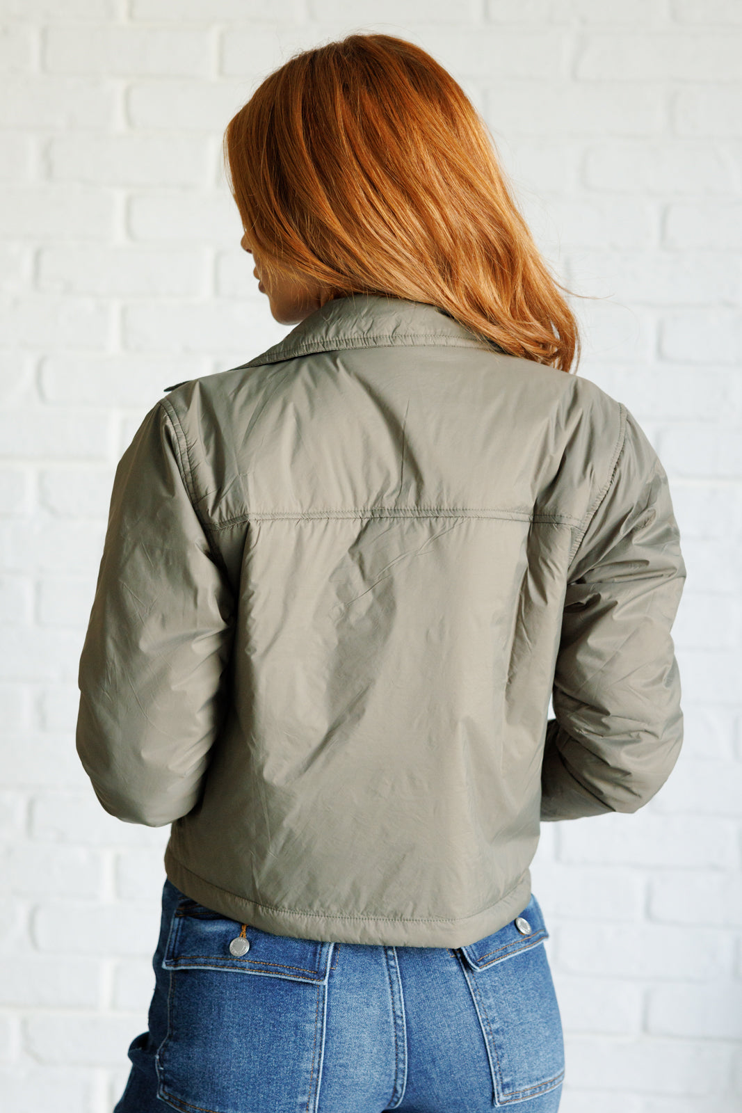 Hear Me Out Lightweight Puffer Jacket in Olive-Outerwear-Inspired by Justeen-Women's Clothing Boutique