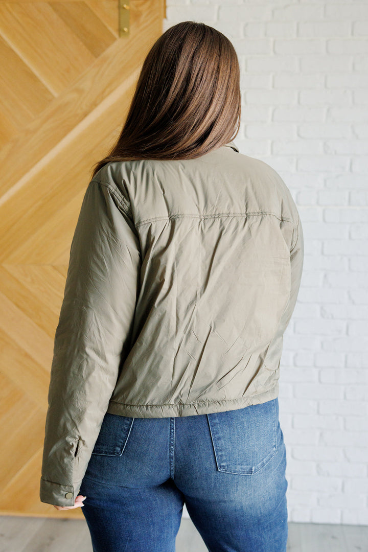 Hear Me Out Lightweight Puffer Jacket in Olive-Outerwear-Inspired by Justeen-Women's Clothing Boutique