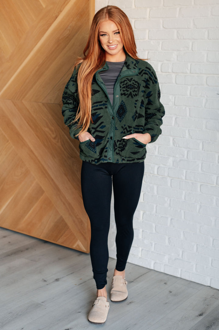 High Perspective Geometric Fleece Jacket-Outerwear-Inspired by Justeen-Women's Clothing Boutique