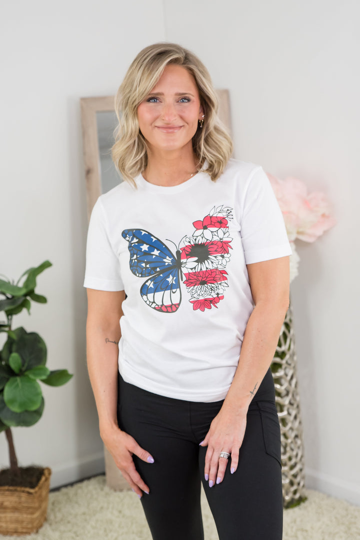 American Butterfly Tee-BT Graphic Tee-Inspired by Justeen-Women's Clothing Boutique