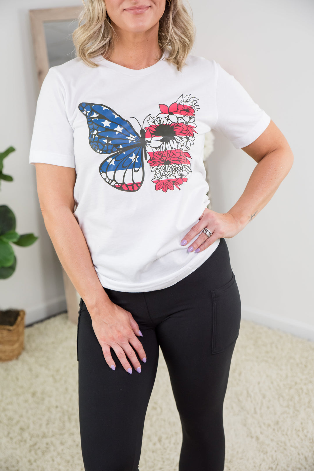 American Butterfly Tee-BT Graphic Tee-Inspired by Justeen-Women's Clothing Boutique