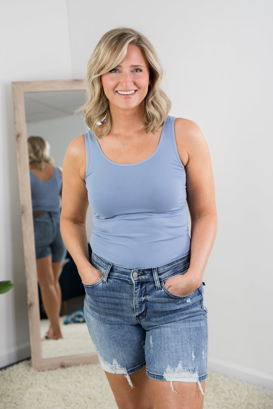 There for You Tank in Light Denim-Yelete-Inspired by Justeen-Women's Clothing Boutique