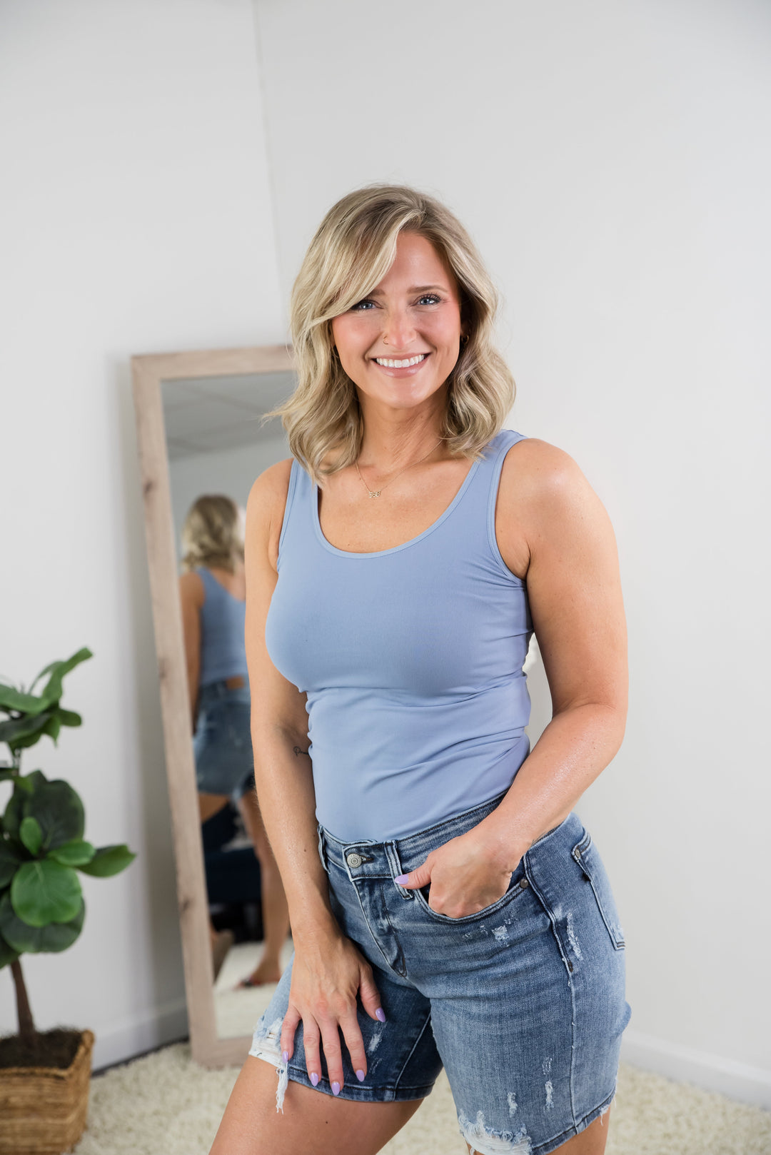 There for You Tank in Light Denim-Yelete-Inspired by Justeen-Women's Clothing Boutique