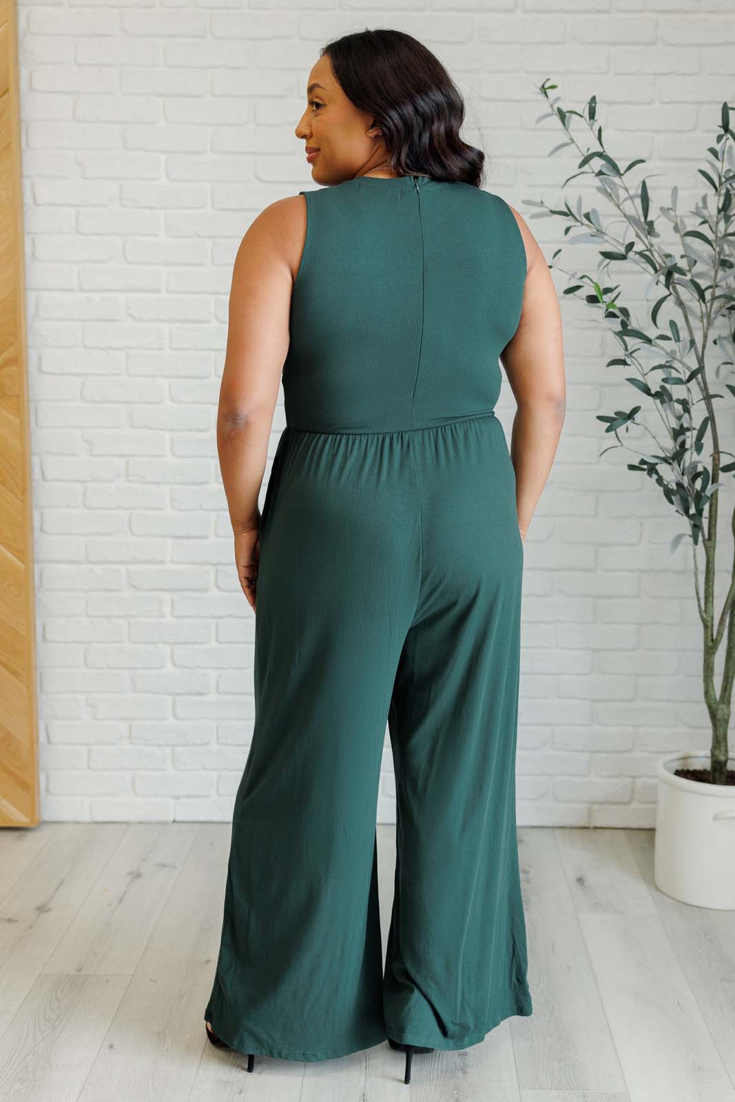 Hilary Wide Leg Jumpsuit in Green-Jumpsuits & Rompers-Inspired by Justeen-Women's Clothing Boutique