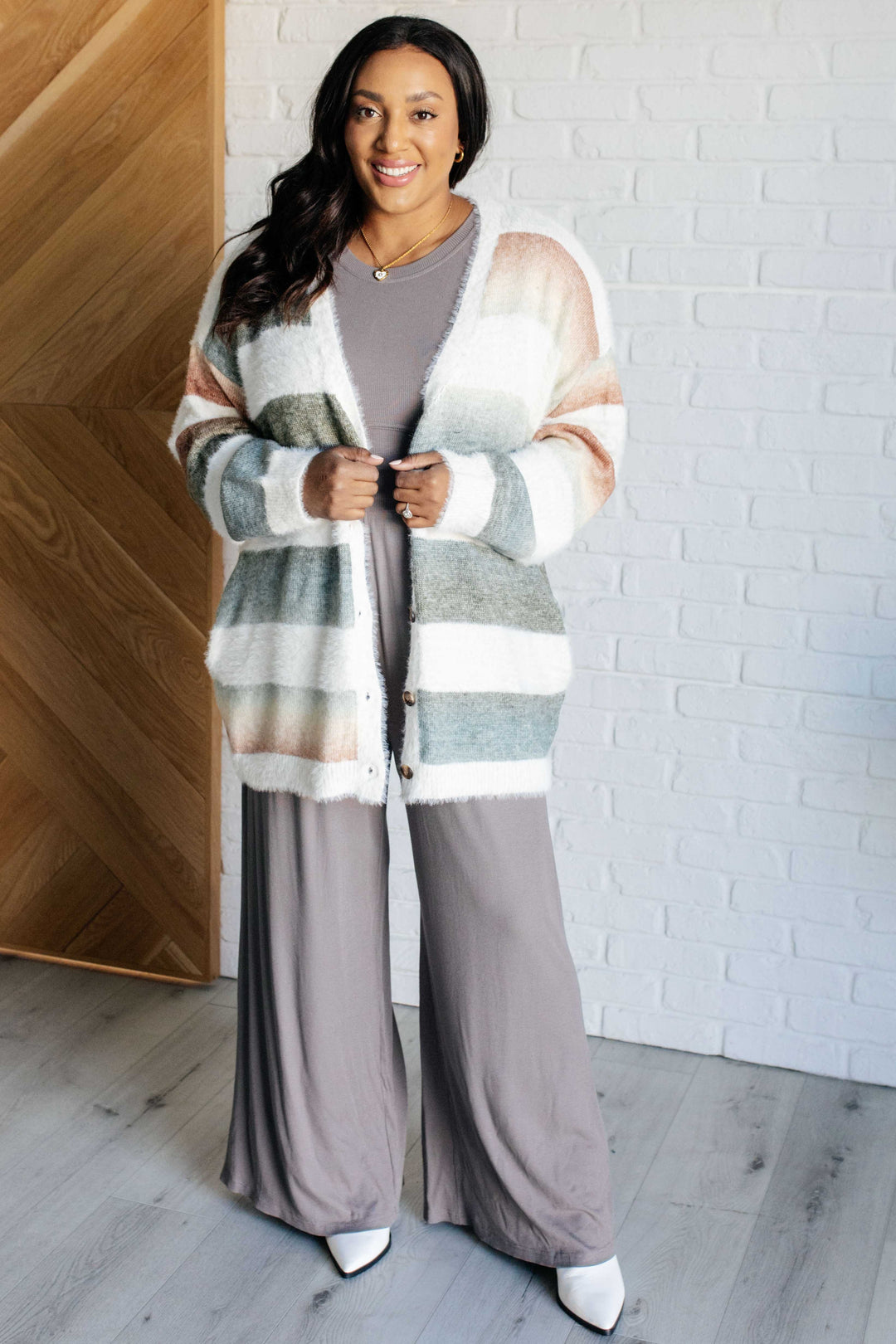 Ombre Feelings Striped Cardigan-Cardigans + Kimonos-Inspired by Justeen-Women's Clothing Boutique