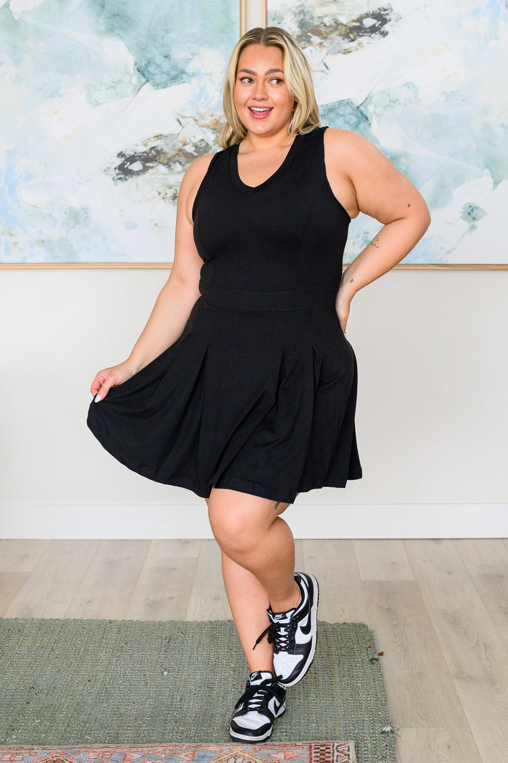 Hop, Skip and a Jump Dress and Shorts Set in Black-Dresses-Inspired by Justeen-Women's Clothing Boutique in Chicago, Illinois