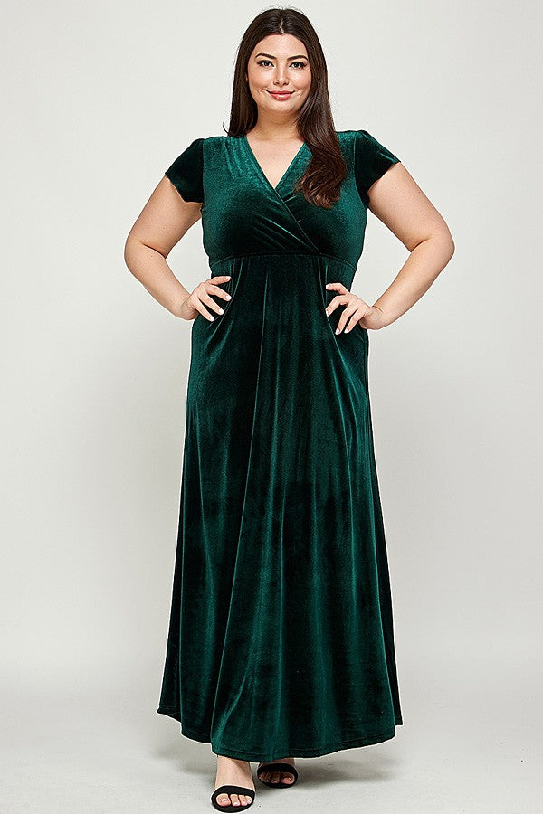 Esmerelda Velvet Maxi Dress, Forest-Dresses-Inspired by Justeen-Women's Clothing Boutique in Chicago, Illinois