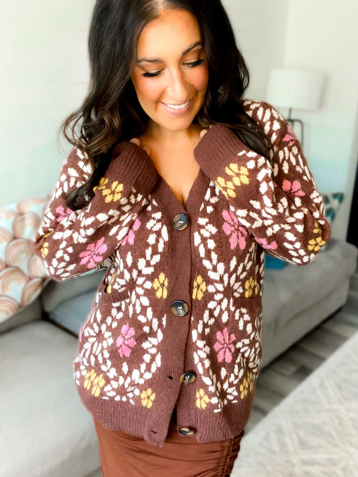 Vayda Vintage Floral Cardigan-Cardigans + Kimonos-Inspired by Justeen-Women's Clothing Boutique in Chicago, Illinois