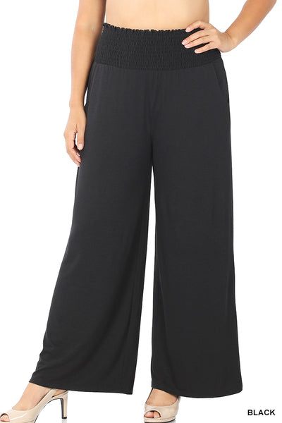 Zenana Gabriella Smocked Waistband Lounge Pants-Pants-Inspired by Justeen-Women's Clothing Boutique in Chicago, Illinois
