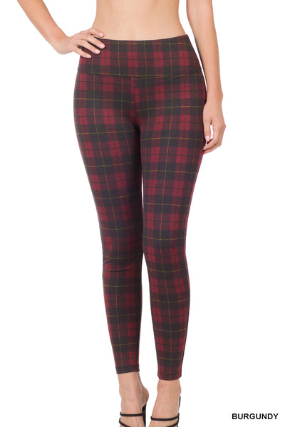 Sally Plaid Pull-on Stretchy Skinny Pants-Pants-Inspired by Justeen-Women's Clothing Boutique in Chicago, Illinois