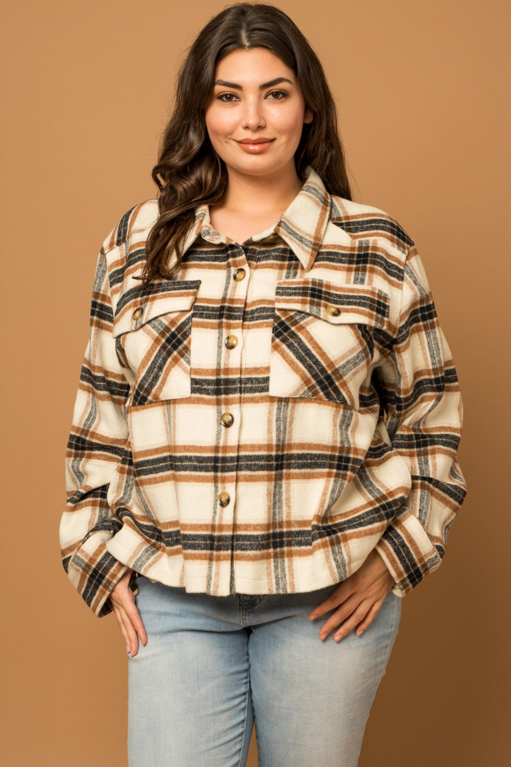 Gianna Short Plaid Shacket-Outerwear-Inspired by Justeen-Women's Clothing Boutique in Chicago, Illinois