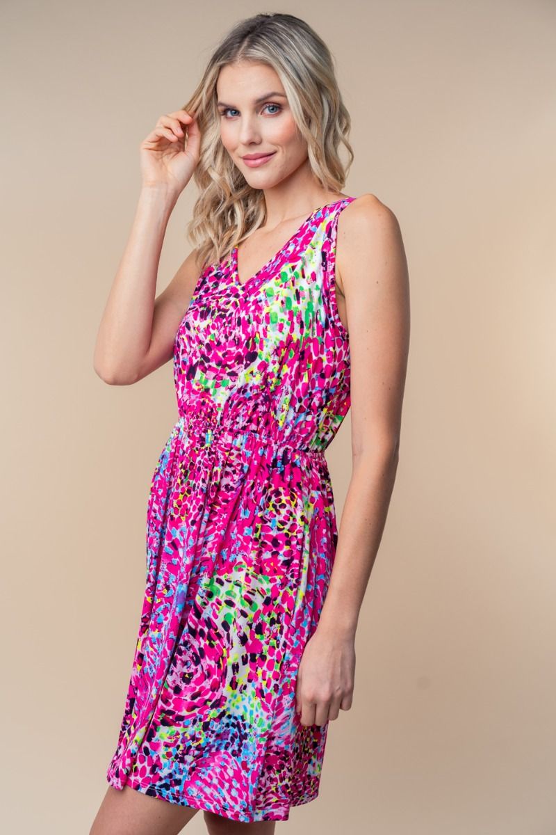 Lottie Bright Animal Print Pocket Dress-Dresses-Inspired by Justeen-Women's Clothing Boutique in Chicago, Illinois