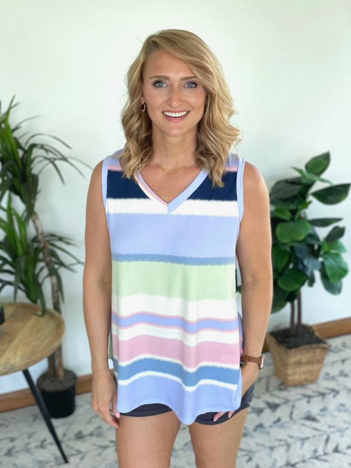 Stripes All Around Tank-Honey Me-Inspired by Justeen-Women's Clothing Boutique