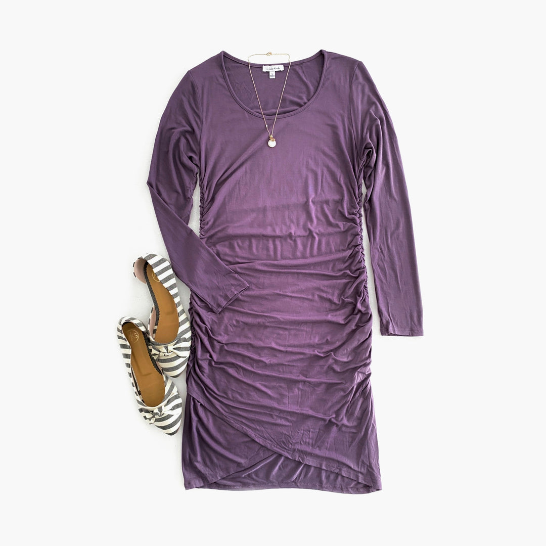 Radiate Beauty Dress in Purple-White Birch-Inspired by Justeen-Women's Clothing Boutique