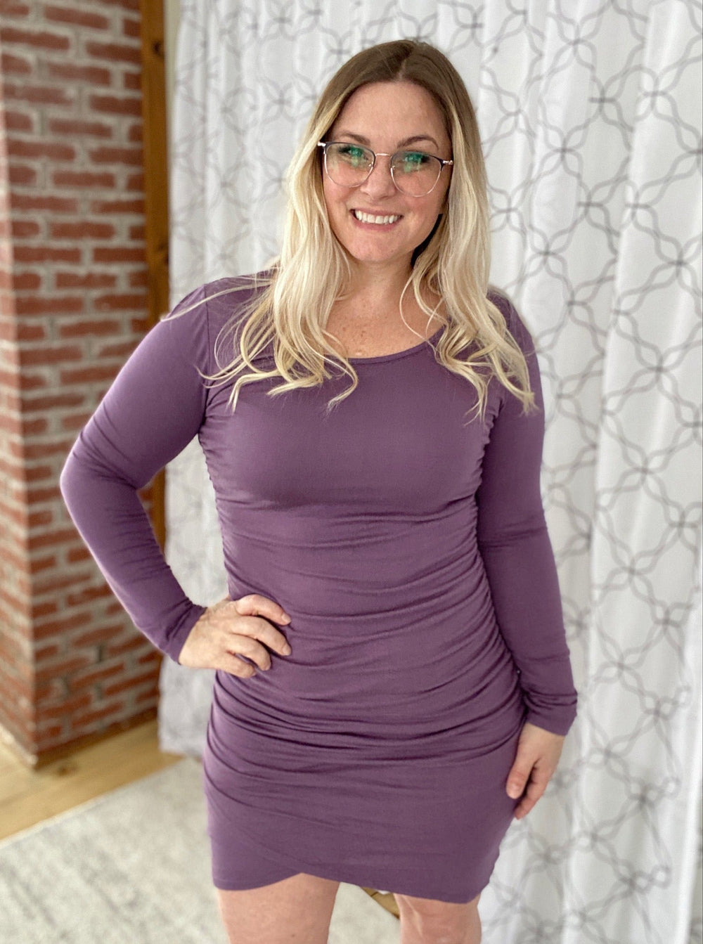 Radiate Beauty Dress in Purple-White Birch-Inspired by Justeen-Women's Clothing Boutique