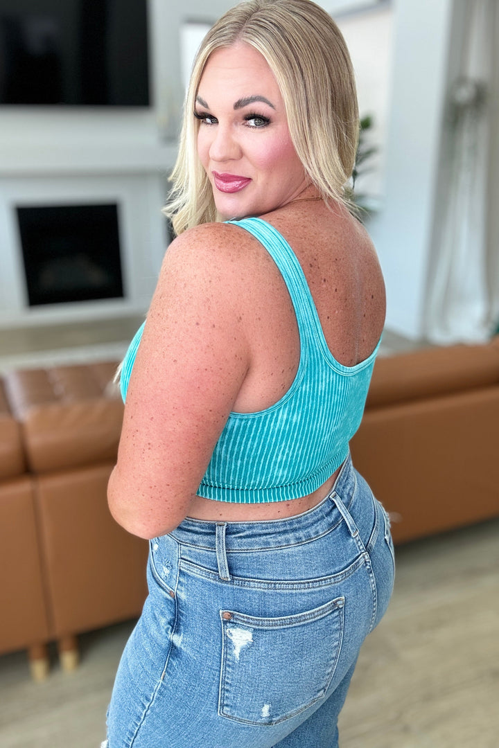 When and Where Reversible Ribbed Cropped Tank in Light Teal-Tank Tops-Inspired by Justeen-Women's Clothing Boutique