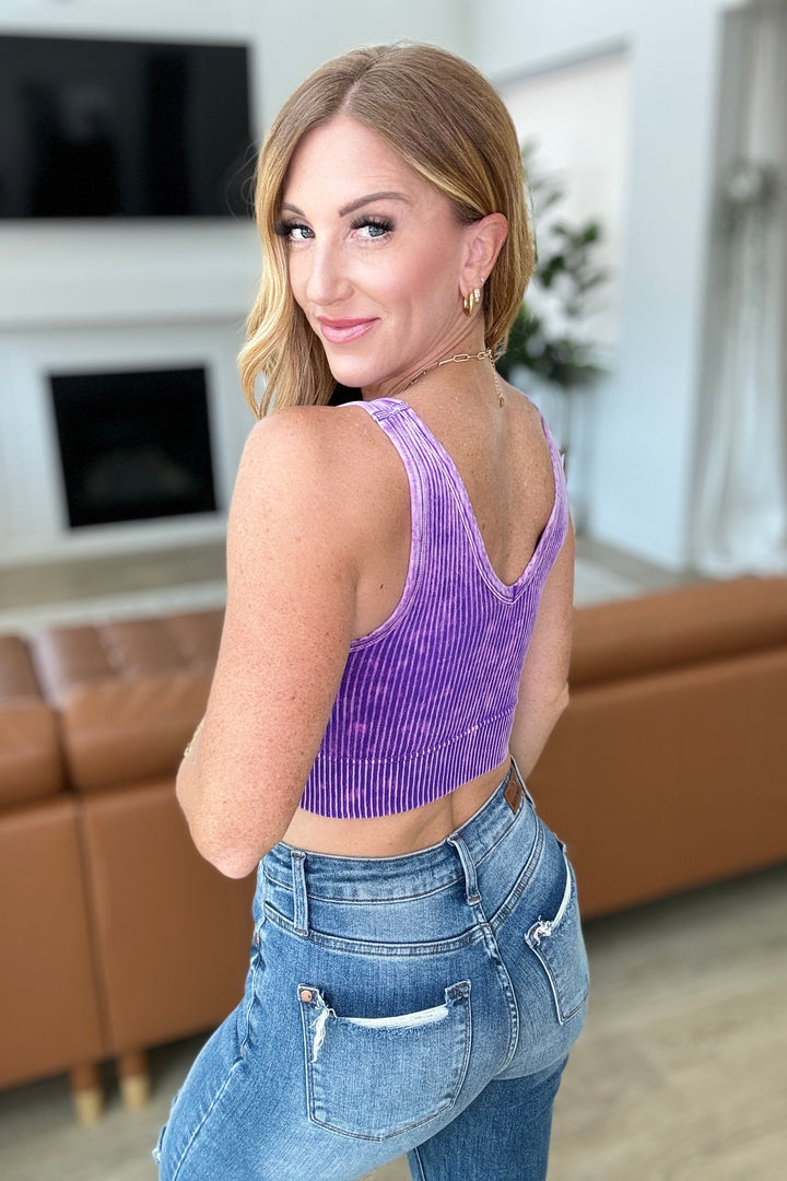 When and Where Reversible Ribbed Cropped Tank in Purple-Tank Tops-Inspired by Justeen-Women's Clothing Boutique