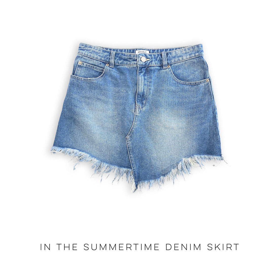 In the Summertime Denim Skirt-White Birch-Inspired by Justeen-Women's Clothing Boutique