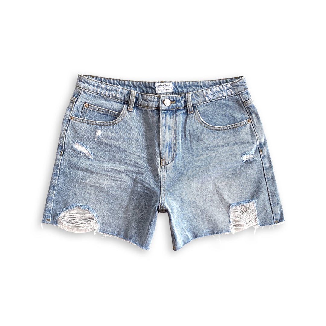 Not a Worry Denim Shorts-White Birch-Inspired by Justeen-Women's Clothing Boutique