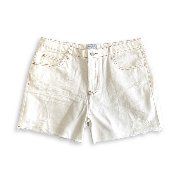 Heading to the Beach Denim Shorts-White Birch-Inspired by Justeen-Women's Clothing Boutique