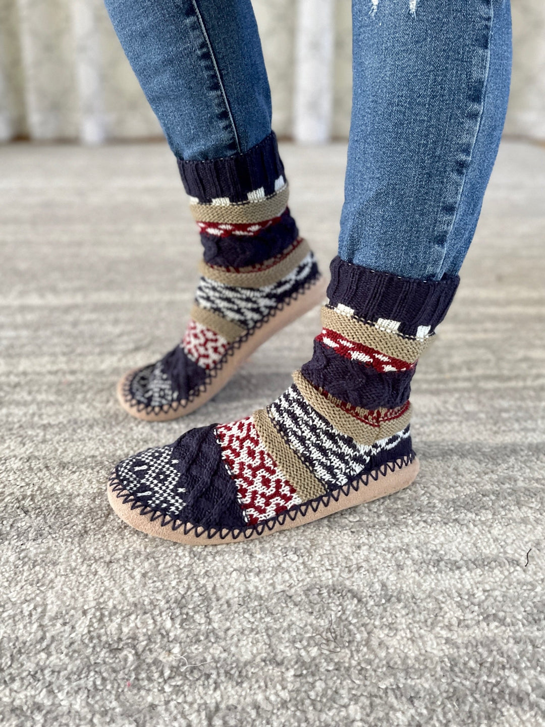 Nordic Night Slipper Booties in Navy-Urbanista-Inspired by Justeen-Women's Clothing Boutique