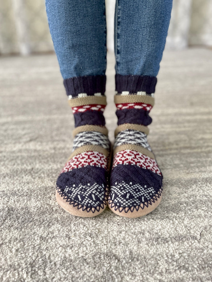 Nordic Night Slipper Booties in Navy-Urbanista-Inspired by Justeen-Women's Clothing Boutique