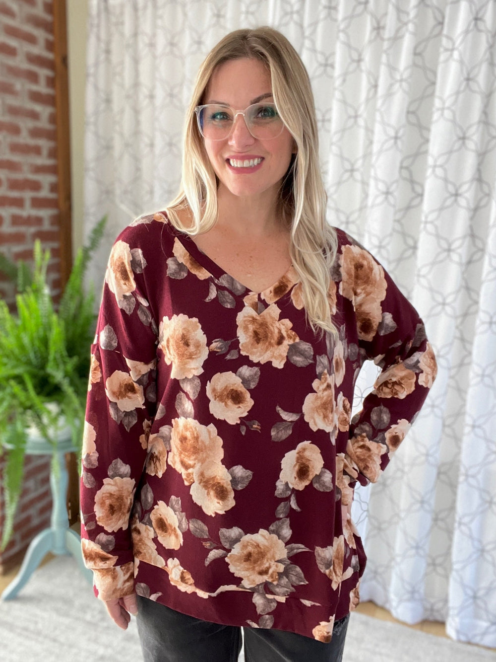 A Class Act Floral Sweater-Sew in Love-Inspired by Justeen-Women's Clothing Boutique