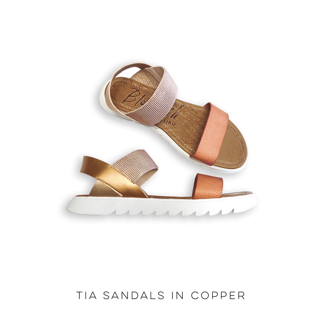 Tia Sandals in Copper-Blowfish-Inspired by Justeen-Women's Clothing Boutique in Chicago, Illinois