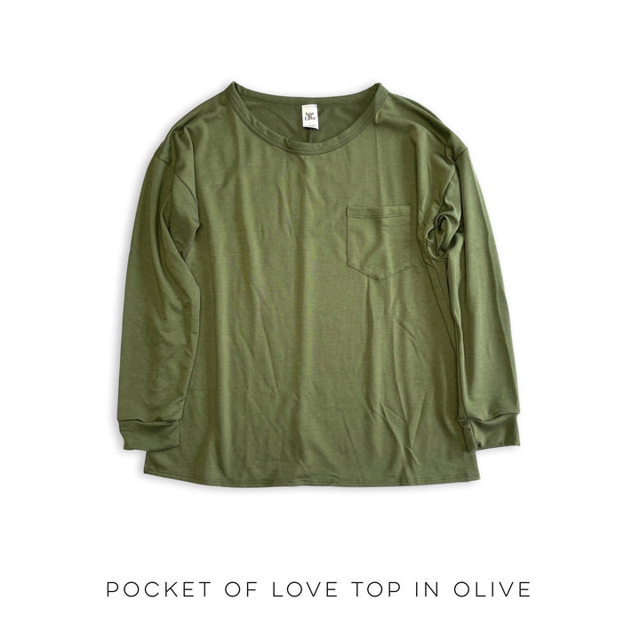 Pocket of Love Top in Olive-Sew in Love-Inspired by Justeen-Women's Clothing Boutique