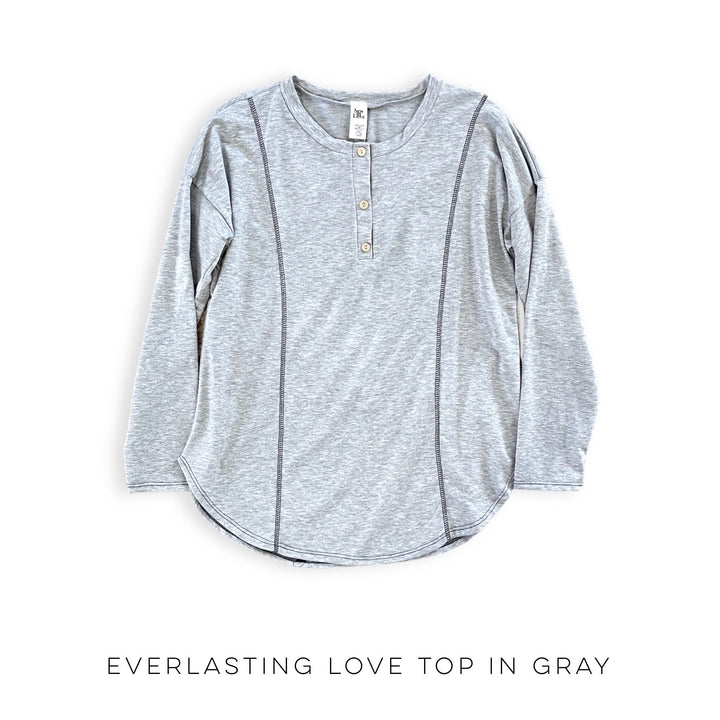 Everlasting Love Top in Gray-Sew in Love-Inspired by Justeen-Women's Clothing Boutique