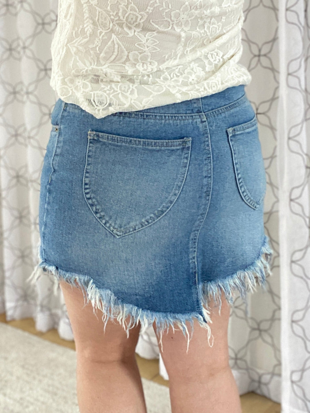 In the Summertime Denim Skirt-White Birch-Inspired by Justeen-Women's Clothing Boutique