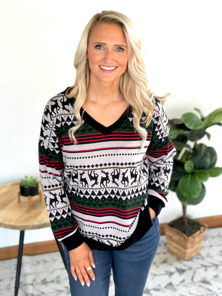 Reindeer on the Rooftop Sweater-Sew in Love-Inspired by Justeen-Women's Clothing Boutique