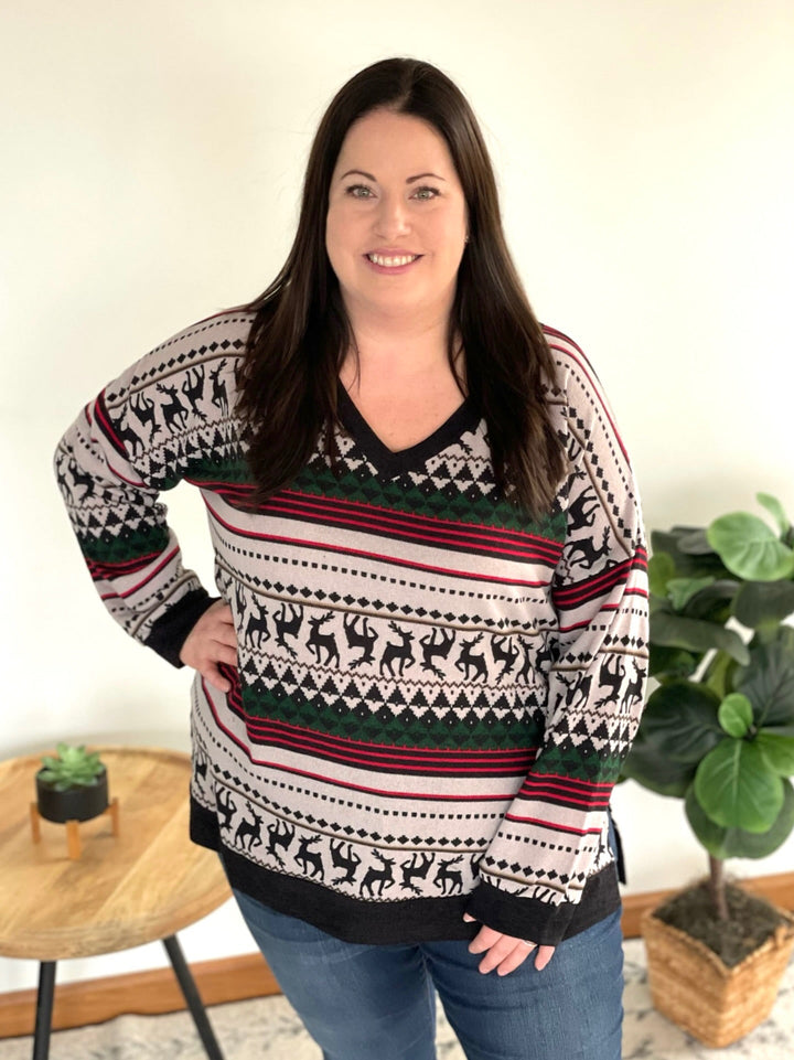 Reindeer on the Rooftop Sweater-Sew in Love-Inspired by Justeen-Women's Clothing Boutique