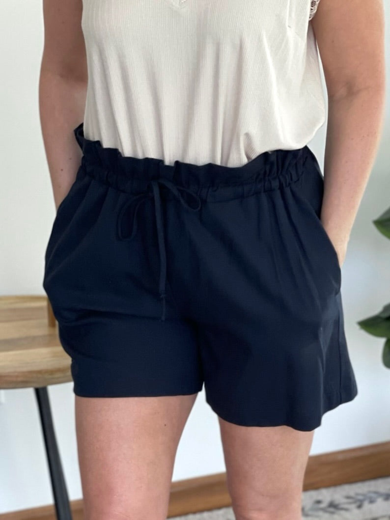 Dance through the Night Shorts in Navy-White Birch-Inspired by Justeen-Women's Clothing Boutique in Chicago, Illinois