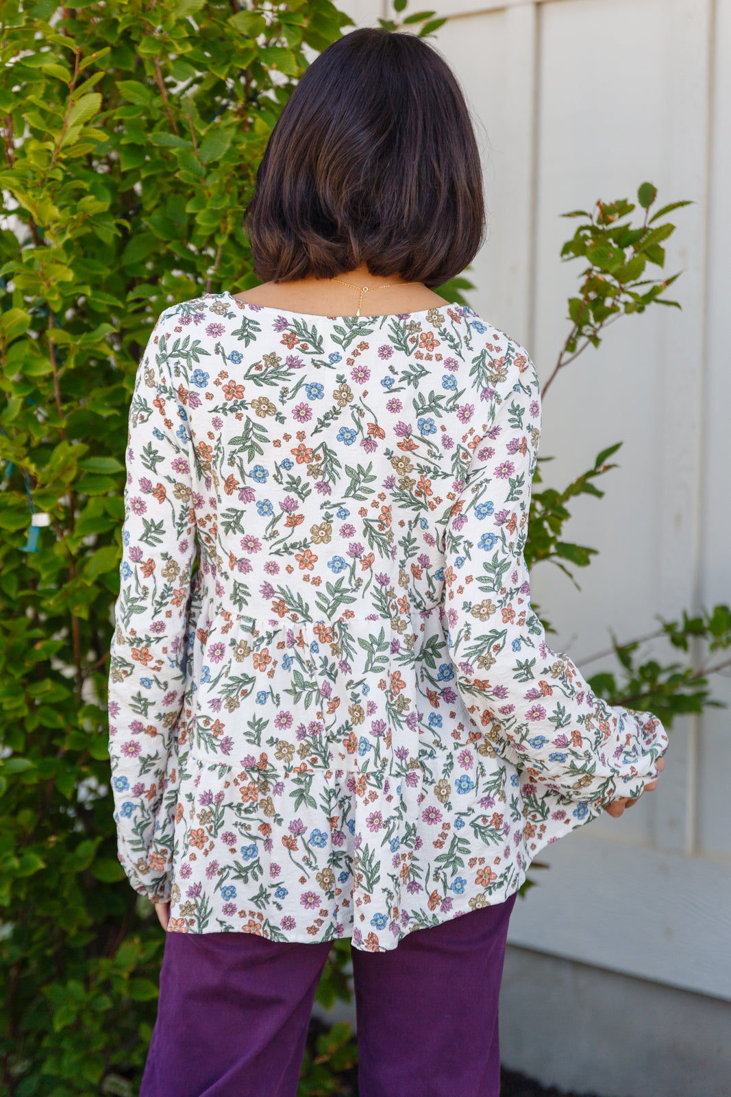 I Think I Can V-Neck Floral Top-110 Long Sleeve Tops-Inspired by Justeen-Women's Clothing Boutique